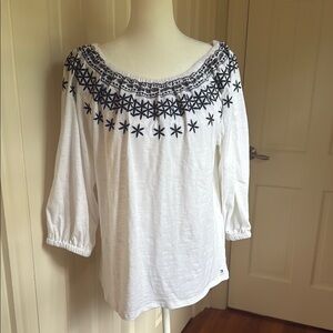 Tommy Hilfiger Embroidered Peasant Top